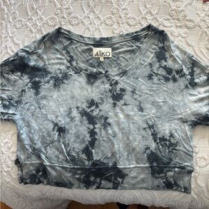 Aiko Black and White Off-the-Shoulder Crop Sweater